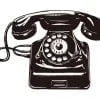 Teléfono clásico retro antiguo / Dibujo - Imagen 2