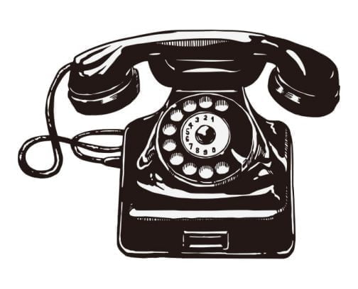 Retro klassieke antieke telefoon / Tekening