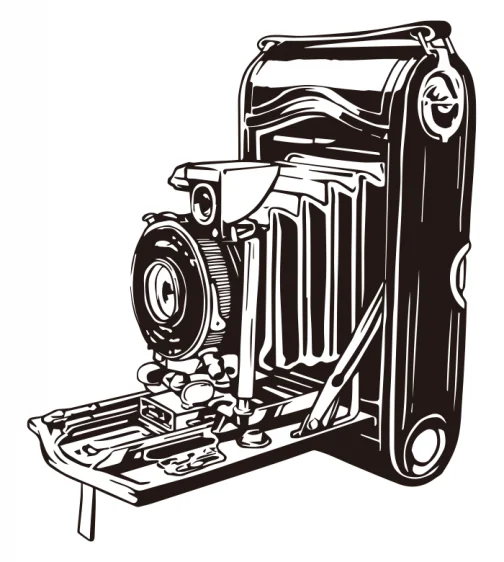 Retro classic antique camera / Drawing