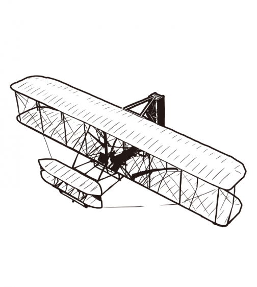 Gebroeders Wright vliegtuig (Light Flyer 2) / Tekening