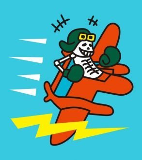 Cranio stile retrò air force soldato