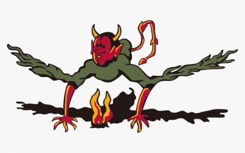 Personaje del objeto volador del diablo