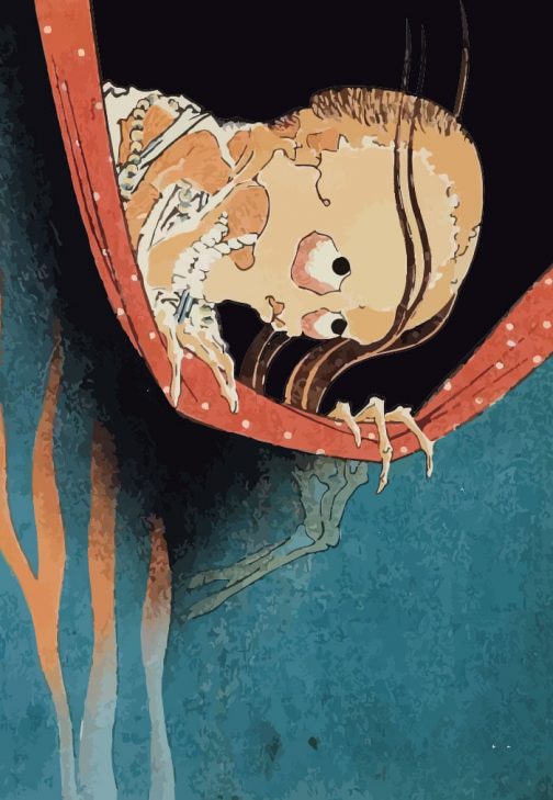رسم شيطاني / فن ياباني قديم لكاتسوشيكا هوكوساي