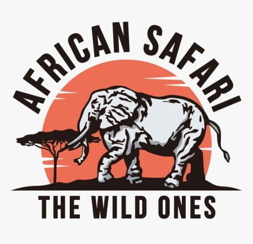 Afrikanische Safari / Elefant / Die Wilden / Logo