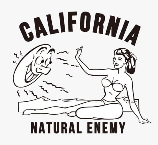 Retro California / Meisje Zonnebrand / Natural Enemy logo