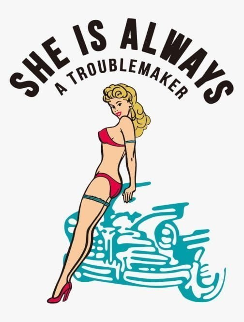 Retro Girl / She is always a troublemaker / Pin ups