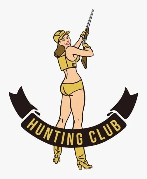 Ragazza retrò al club della caccia / Logo
