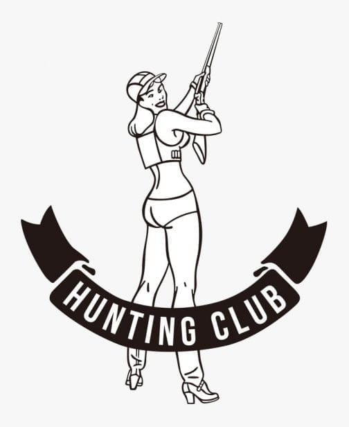 Fille rétro au club de chasse / Logo