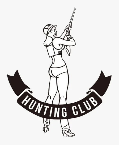 Ragazza retrò al club della caccia / Logo