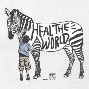Pintura de rapaz com zebra / Desenho