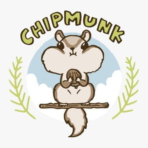 Chipmunk avec beaucoup de glands dans sa bouche / Dessin