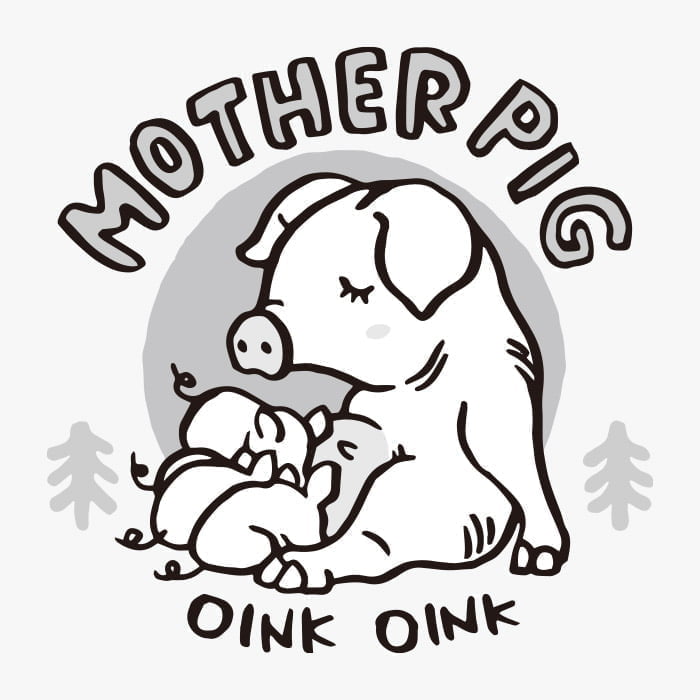 子豚におっぱいをあげる母豚 イラスト Ai Illustrator File Us 5 00 Each Ai Png File