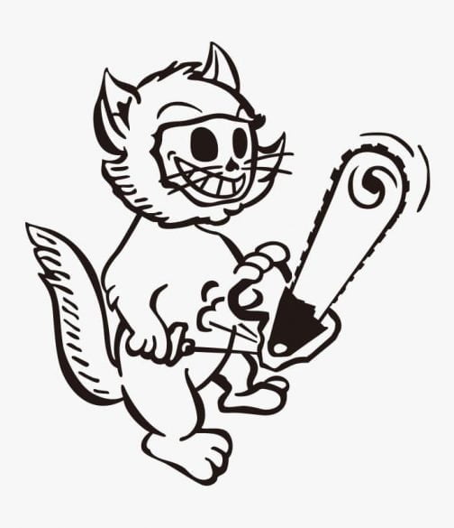 Personaje de la calavera / Disfraz de gato con motosierra