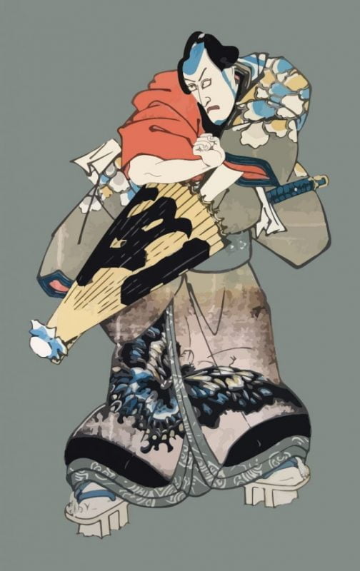 Ichikawa Ebizo Kabuki / Ukiyo-e giapponese di Utagawa Kunisada