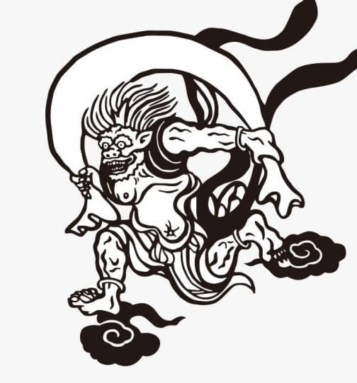 Japanse Fujin (de god van de wind) door Ogata Korin