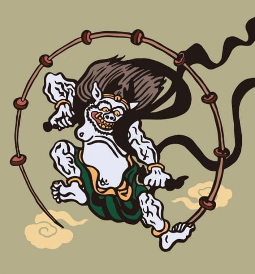Japanse Raijin (de god van de donder) door Ogata Korin