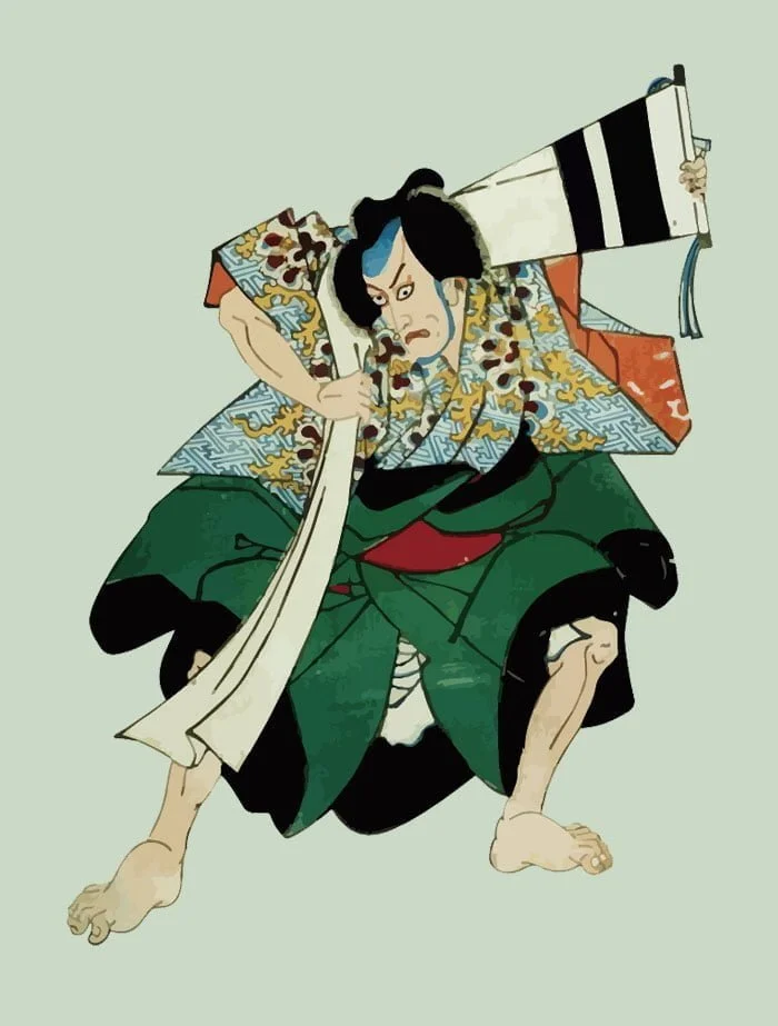 市川惠比寿歌舞伎日本浮世绘作者：宇多川国定| ai illustrator file 