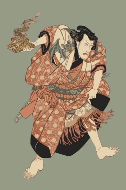 Ichikawa Ebizo Kabuki Ukiyo-e japonais par Utagawa Kunisada
