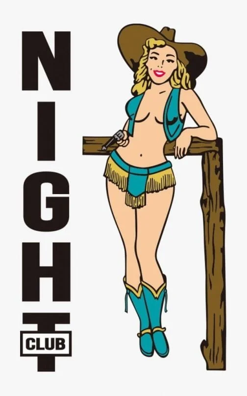 Retro Meisje bij Western Night Club / Pin ups