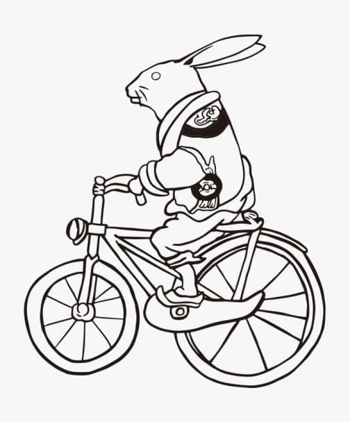 Rabbit riding a bicycle
