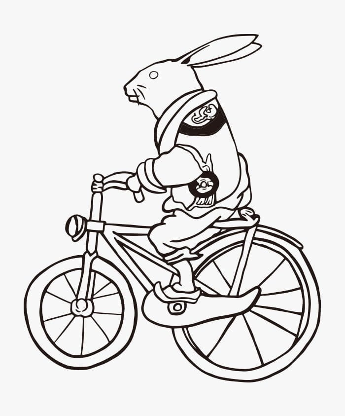 自転車に乗るウサギ イラスト Ai Illustrator File Us 5 00 Each Ai Png File