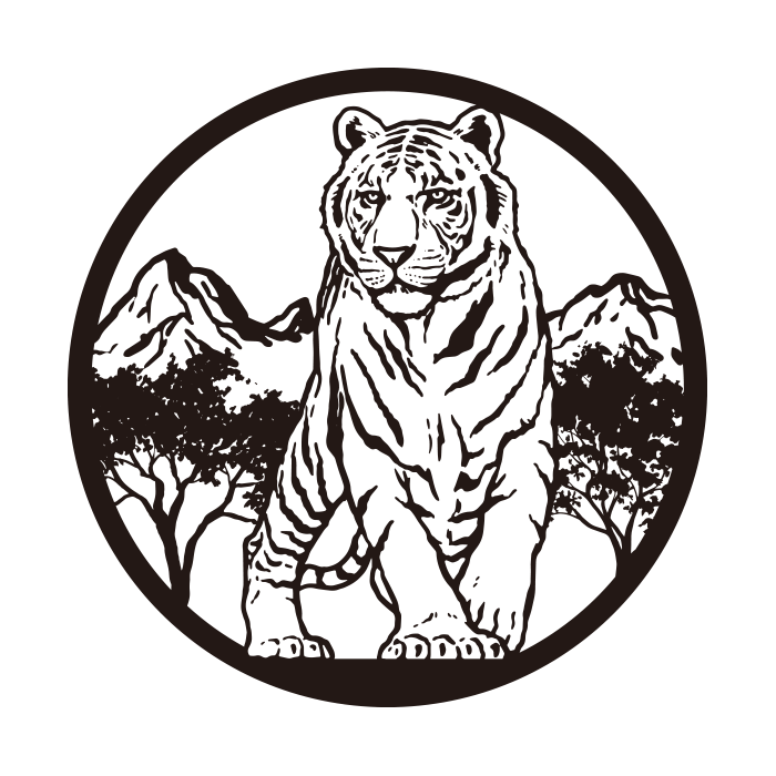 Clip arte do tigre e significado de tigre em katakana japonesa