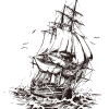 Segelschiff / Zeichnung – Bild 2