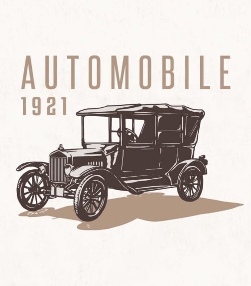 Automobile / Retro- und Oldtimer / Zeichnung