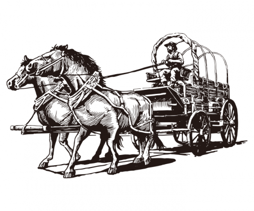 عربة رعاة البقر الغربية / الرسم
