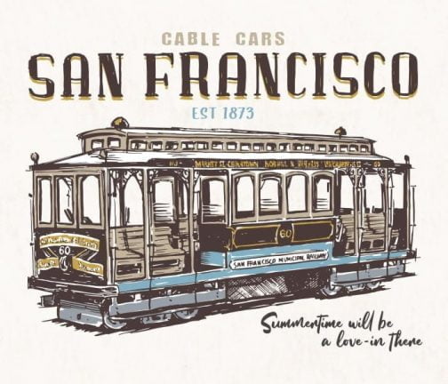 San Francisco cable car / Drawing / Sketch