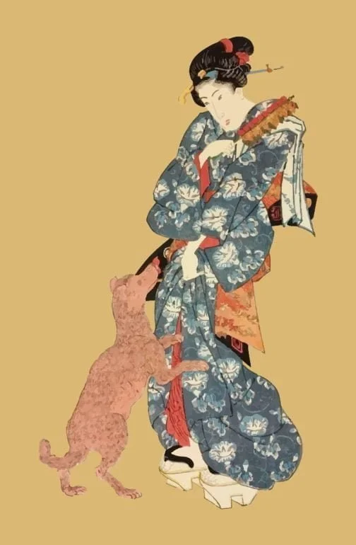 Kimono lady Japanese Ukiyo-e by Utagawa Kuniyoshi