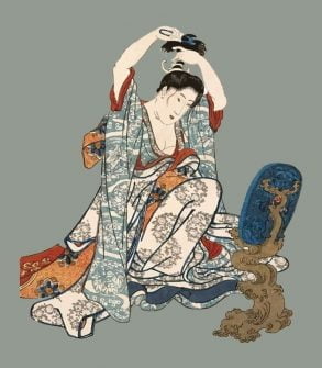 Kimono dame Japanse Ukiyo-e door Utagawa Kuniyoshi
