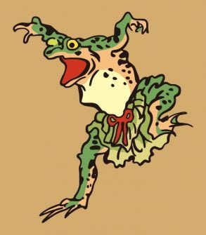 Kikkerdag gedenkteken / Japanse Ukiyo-e door Kawanabe Kyosai