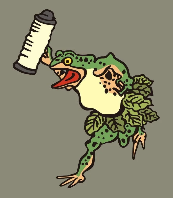 Frog day memorial / Japanese Ukiyo-e by Kawanabe Kyosai | ai