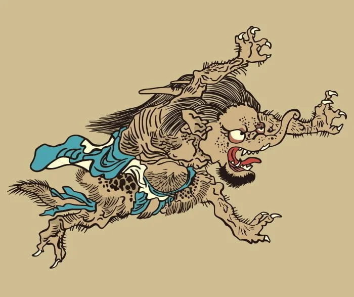 河鍋暁斎の日本の妖怪・鬼の絵 イラスト | ai illustrator file