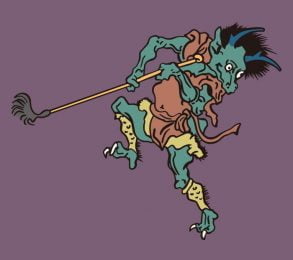 Japoński rysunek Yokai / Demona autorstwa Kawanabe Kyosai