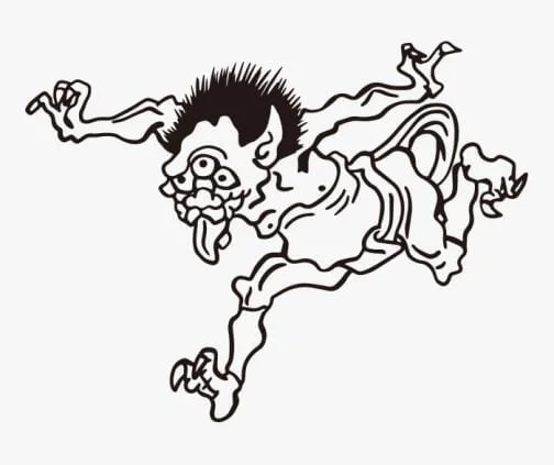 Японский ёкай / рисунок демона, выполненный Каванабэ Кёсаем | ai  illustrator file | US$5.00 each | Ai & PNG File