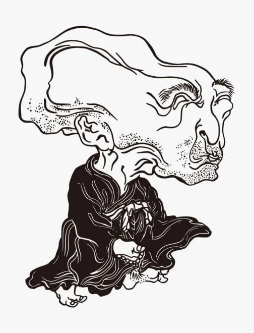 Japanse Yokai / Demonen tekening door Kawanabe Kyosai