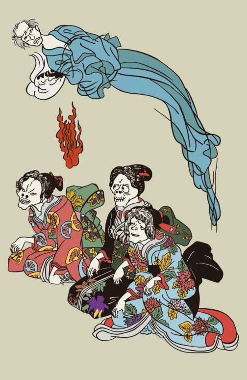 Yokai / Ghost japonês ukiyo-e desenho de Utagawa Kuniyoshi