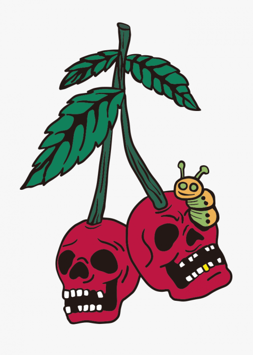 Skull Cherry e Caterpillar / Desenho