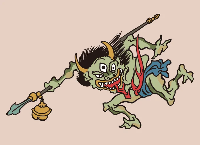 河鍋暁斎の日本の妖怪・鬼の絵 イラスト | ai illustrator file