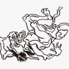 Japanese Yokai / Demon Drawing by Kawanabe Kyosai - Image 2
