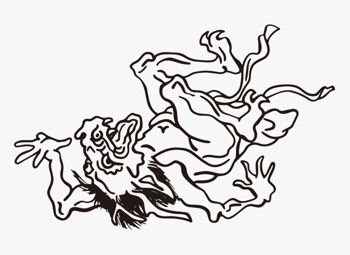 Японский ёкай / рисунок демона, выполненный Каванабэ Кёсаем | ai  illustrator file | US$5.00 each | Ai & PNG File