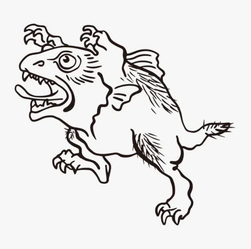 Disegno giapponese di Yokai / Demone di Kawanabe Kyosai