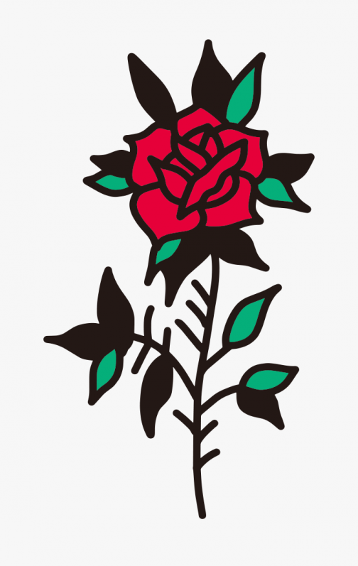 Rose / Traditionnel américain / Dessin