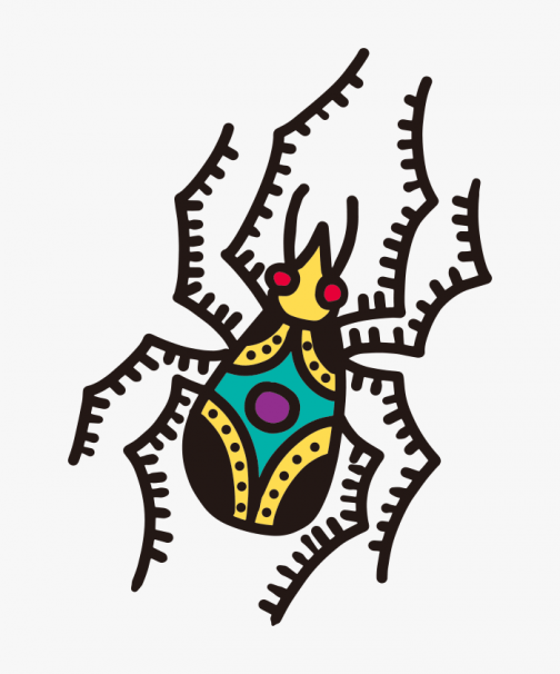 Amerikaanse traditionele spin / tekening