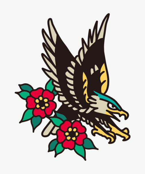 Amerikaanse traditionele adelaar / tekening