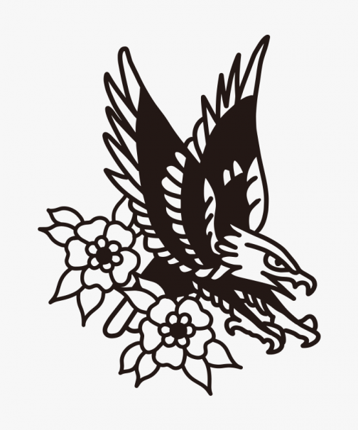 Amerikaanse traditionele adelaar / tekening