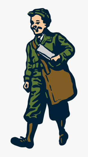 Retro Newspaper Boy - Zeichnung