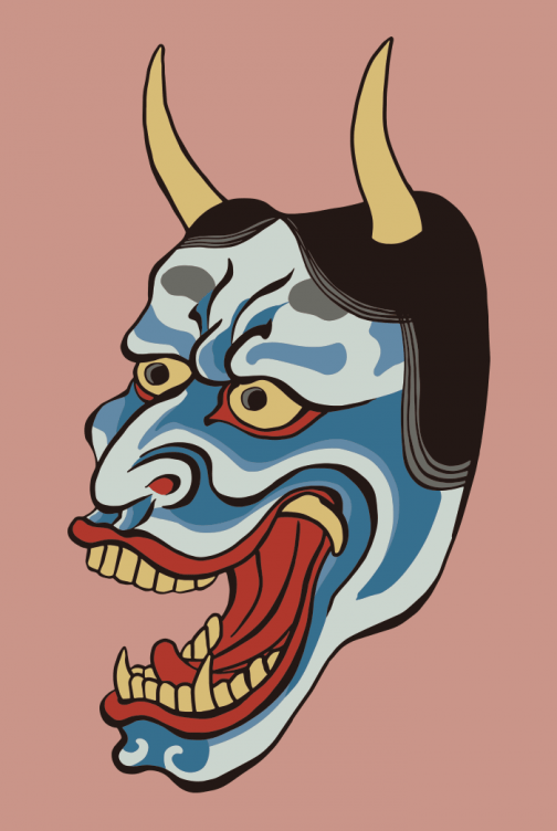 Hannya (prajna) giapponese / una maschera di un demone femminile